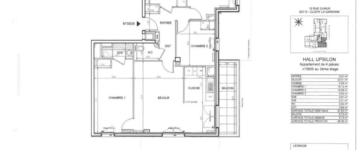 location Appartement T4 DE 82.11m² À CLICHY - Photo 1