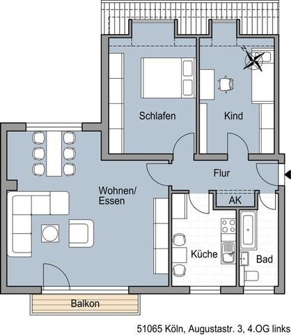 Praktische 3 Zimmer Wohnung in K-Mülheim - Foto 5