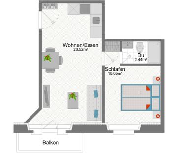 2 Zimmer, 38 m² - Foto 3