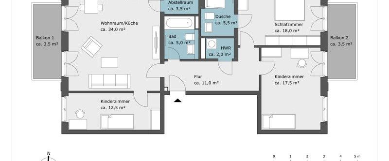 Neubau! Schicke 4-Raumwohnung mit zwei Balkonen! - Photo 1