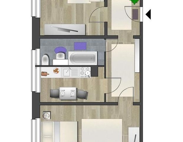 2-Raum-Wohnung im Zentrum - Foto 1