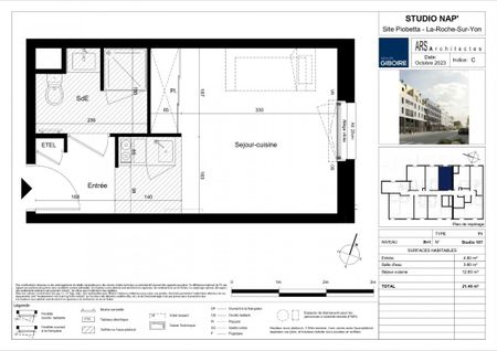 Appartement T1 à louer La Roche Sur Yon - 21 m² - Photo 5