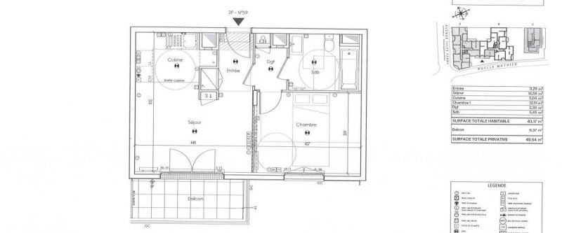 Appartement 2 Pièces 43 m² - Photo 1