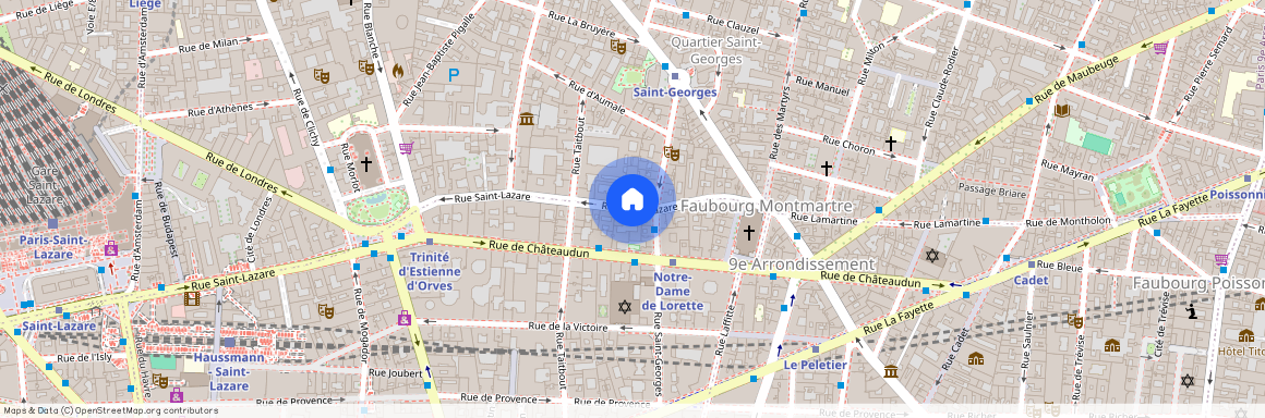 Rue Saint Lazare entre Rue Saint Georges et Rue Bourdaloue 75009 Paris (9e arrondissement)