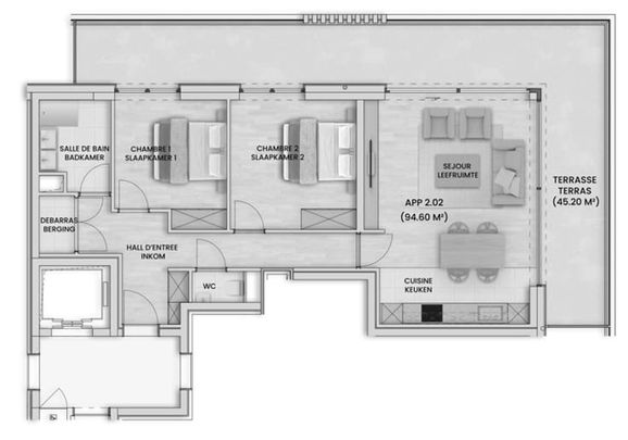 Appartement te huur - Photo 1