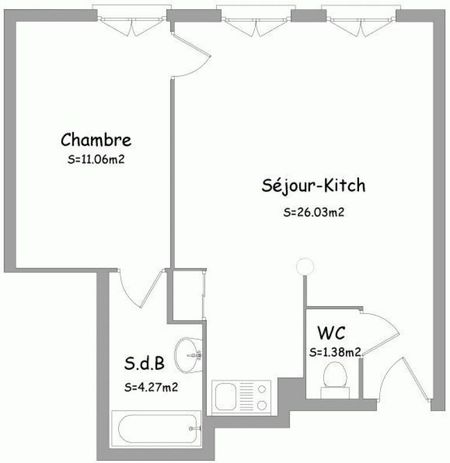 Location Appartement 2 Pièces 43 m² - Photo 3