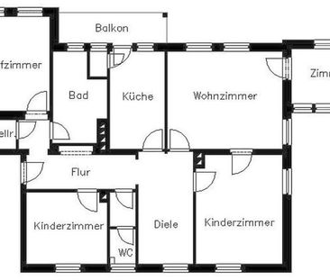 Großzügige 5-Raum Wohnung - Foto 1