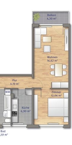 Neu sanierte 2-Raum-Wohnung in Ammendorf - ab April! - Foto 1