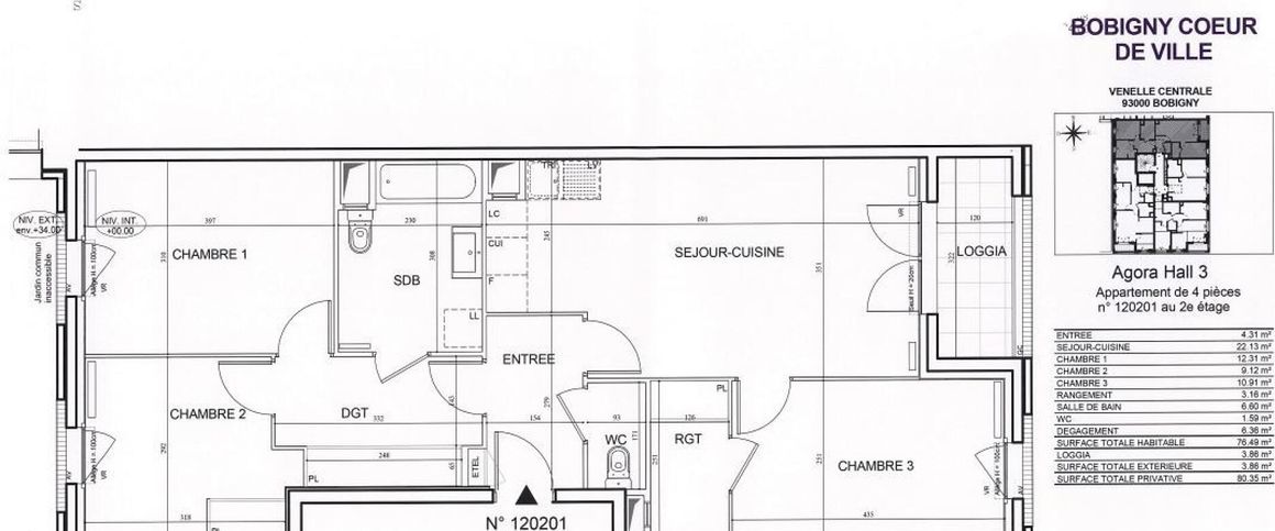 location Appartement T4 DE 76.3m² À BOBIGNY - Photo 1