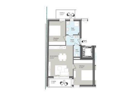 3-Zimmer mit 2 Balkonen | Ost-West | geförderte Wohnung | provisionsfrei | ab Dezember 2024 - Foto 4