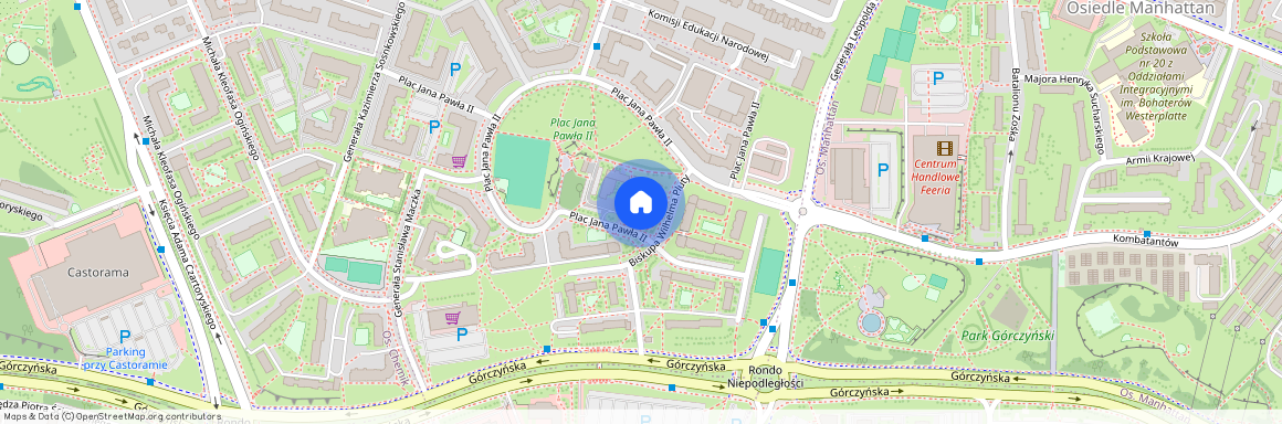 brak dzielnicy, Gorzów Wielkopolski, Pl. Jana Pawła Ii