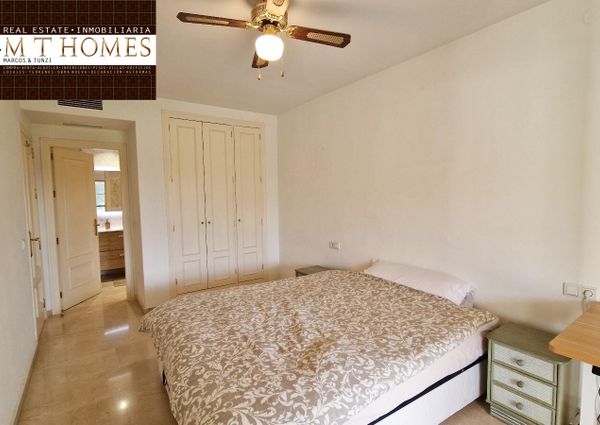 FULLY FURNISHED FRONTLINE GOLF APARTMENT WITH LARGE TERRACE BEAUTIFUL VIEWS - POOL AND A GARAGE