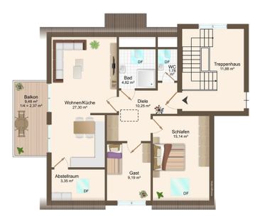 Erstbezug, moderne Obergeschosswohnung mit Balkon und Carport in We... - Photo 5