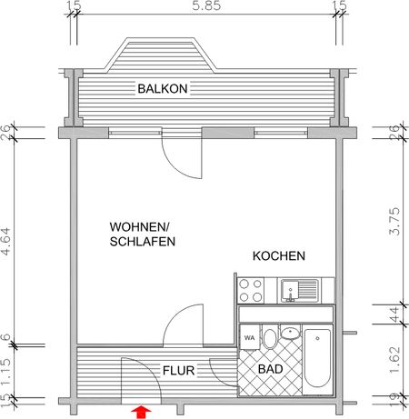 1-Raum Whg./Küche mit Fenster und Aufzug in Markersdorf-Nord - Foto 4