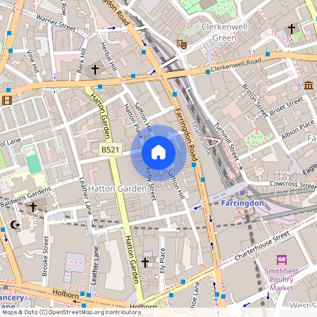 Saffron Hill (PK470), Farringdon. EC1N 8HB