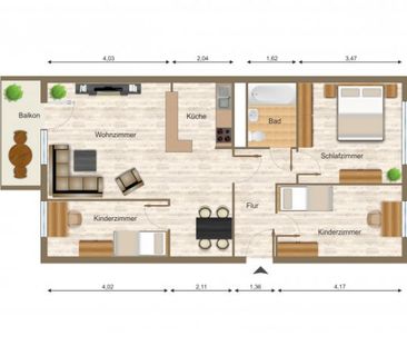 Wohnung, 4 Zimmer (69,02 m²) - Photo 1