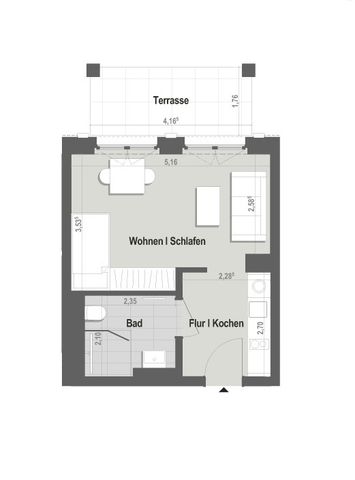 Service-Wohnen mit Einbauküche & Terrasse! - Photo 4