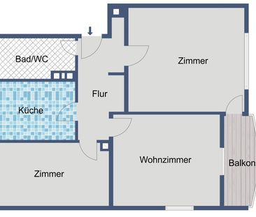 Gut geschnittene Wohnung kurzfristig frei! - Foto 1