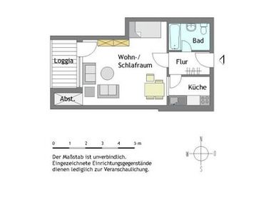 Modernisierte 1-Zimmer-Wohnung in Mülheim-Broich mit schöner Loggia - Photo 2