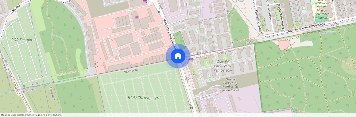 ul. Józefa Piłsudskiego, Kawęczyn-Wygoda, Rembertów, Warszawa, mazowieckie, Ząbki