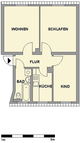 Ruhig gelegene 3-Raum-Wohnung mit Tageslichtbad - Photo 2