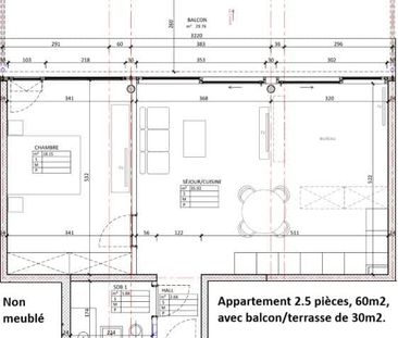 2.5 Zimmer, 60 m² - Photo 1