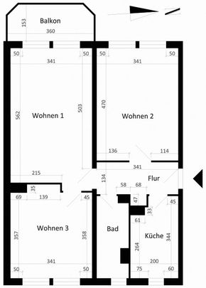 Großzügige 3-Raumwohnung mit Balkon lädt zur Auszeit ein - Photo 1