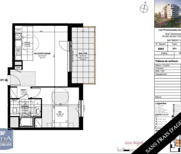 Appartement à louer 2 pièces 44.47m² - Photo 1