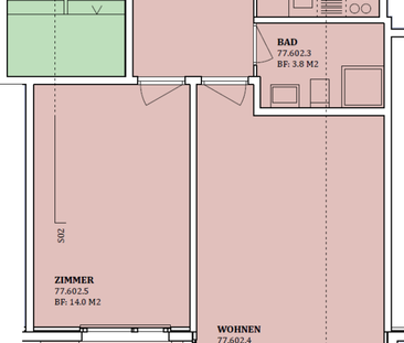 Zentral gelegene und helle 2-Zimmerwohnung mit Hallenbad zur Mitbenutzung - Photo 3