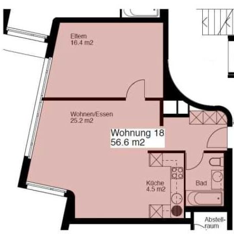 2.5 Zimmer, 57 m², 2. Stock - Foto 1