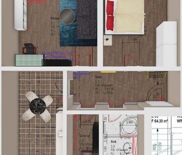 Frisch saniert! Tolle 3 Raumwohnung mit moderner Einbauküche. - Foto 1