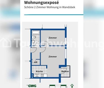 TAUSCHWOHNUNG Helle 2 Zimmer Saga, ruhiger Balkon - Photo 1