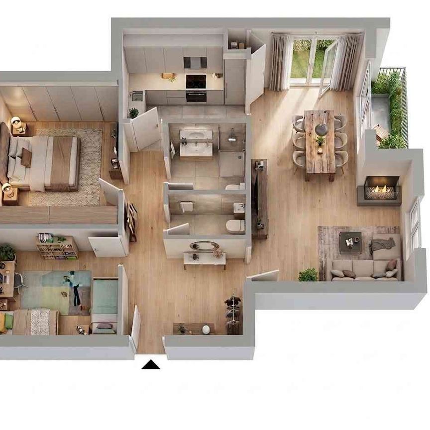3.5 Zimmer, 85 m², 3. Stock - Foto 2