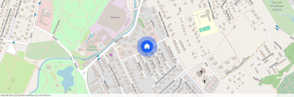 ul. Zielona, Cieplice Śląskie-Zdrój, Jelenia Góra, dolnośląskie