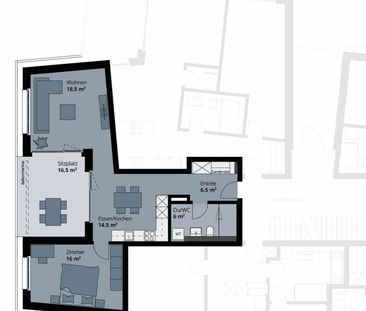 2.5 Zimmer, 63 m², EG - Photo 5