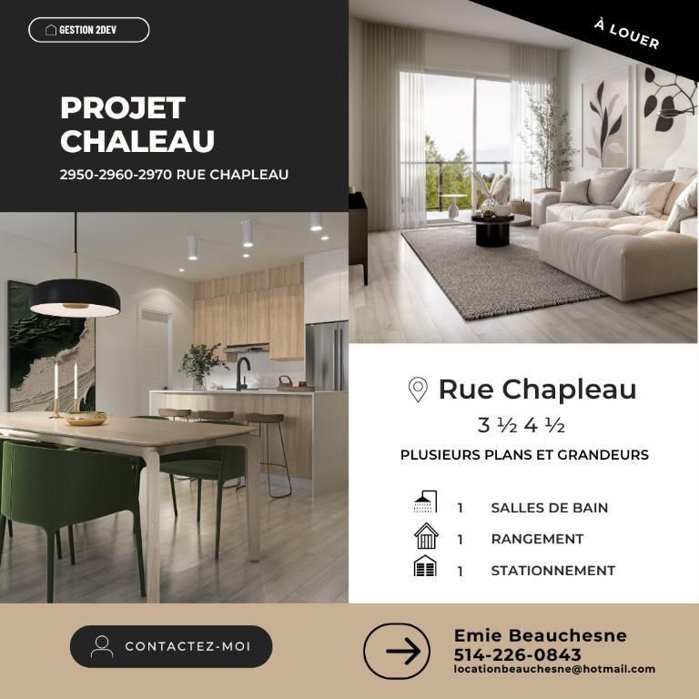 appartement 4 1/2 à louer - Photo 1