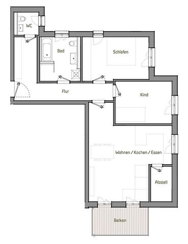 Neubau-Erstbezug! Lichtdurchflutete 3-Zimmer-Wohnung mit groÃzÃ¼giger WohnkÃ¼che ! - Foto 5