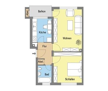 Ab sofort: 2-Zimmerwohnung mit Balkon! - Foto 4