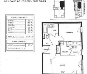 Appartement à louer 2 pièces 54.65m² - Photo 6