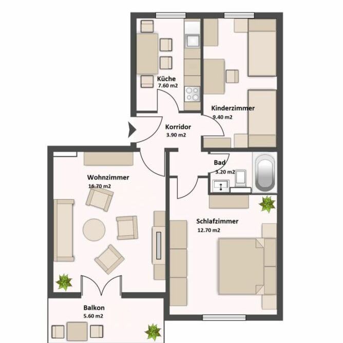 3.5 Zimmer, EG - Photo 1