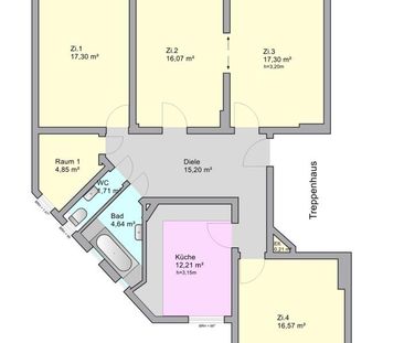 4-Zimmer-Wohnung – Perfekt für WG-Neugründung - Foto 1