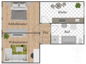Niedliche und praktische 2 Raum Wohnung mit Tageslichtbad, Wanne und Dusche in Magdeburg/Cracau - Photo 3