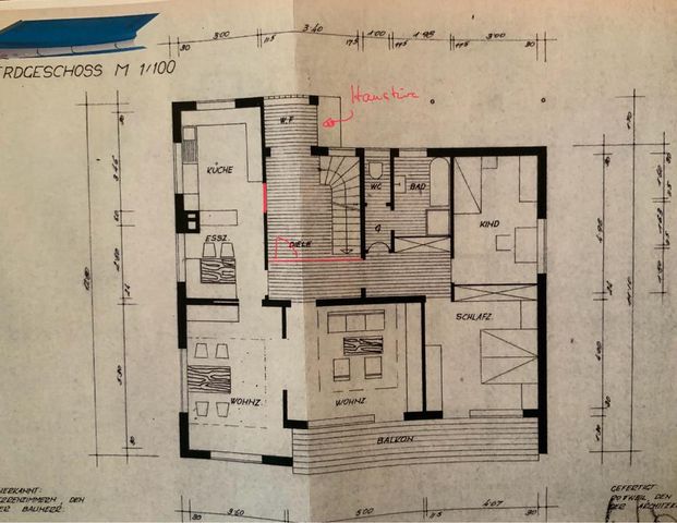 Helle 4 + 2 Zimmerwohnung mit großer Garten-/Rasenfläche - Foto 1