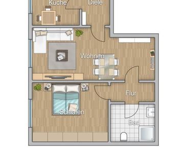 2 Raum Wohnung mit modernisiertem Duschbad - Photo 3