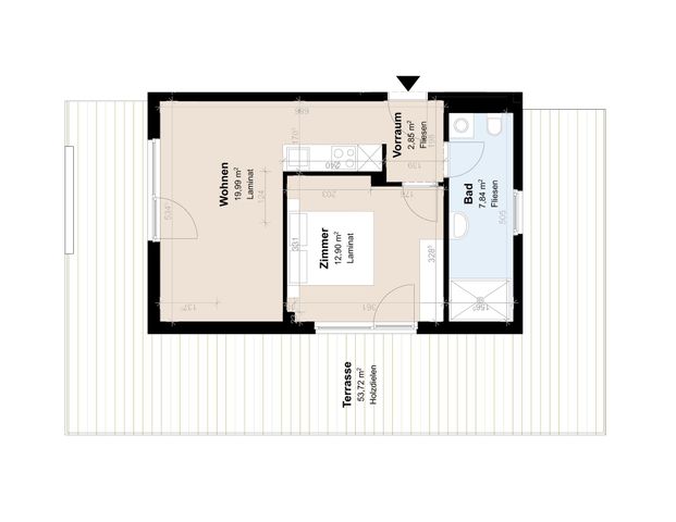 Gefördertes Penthouse mit Terrasse im Neubau - Photo 1