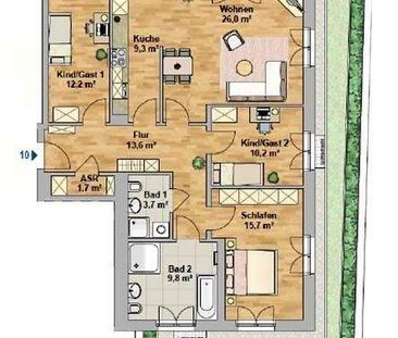 Traum-Familienwohnung an der Elbe im Erstbezug! Eigener Garten, gro... - Photo 1