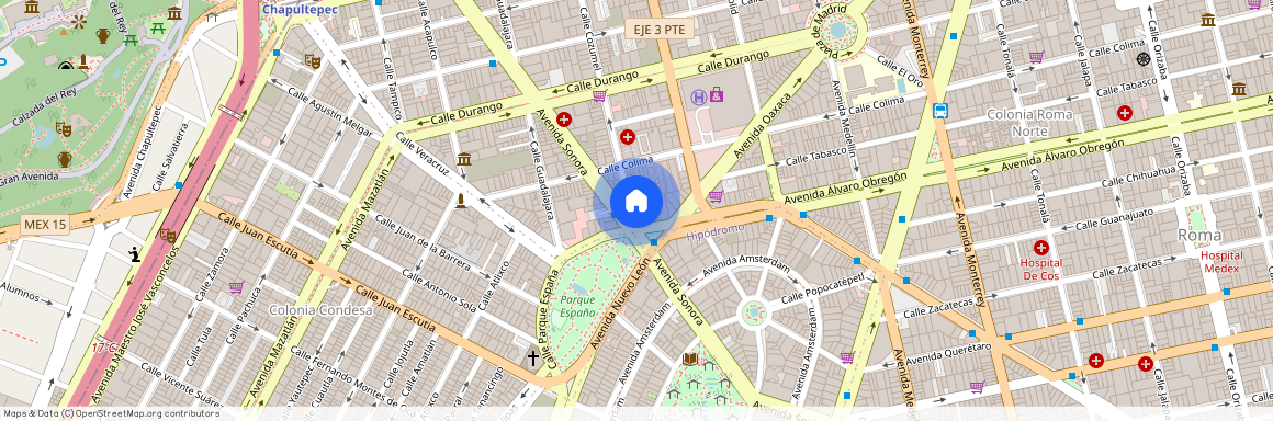 Calle Cozumel 88, Condesa, 06700 Mexico City, CMX, Mexico