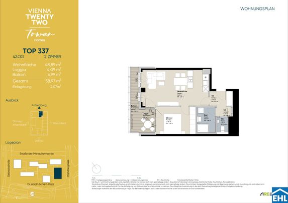 2-Zi.-Erstbezug mit Rooftop Wellness & Donaublick | TOWER HOMES - Photo 1
