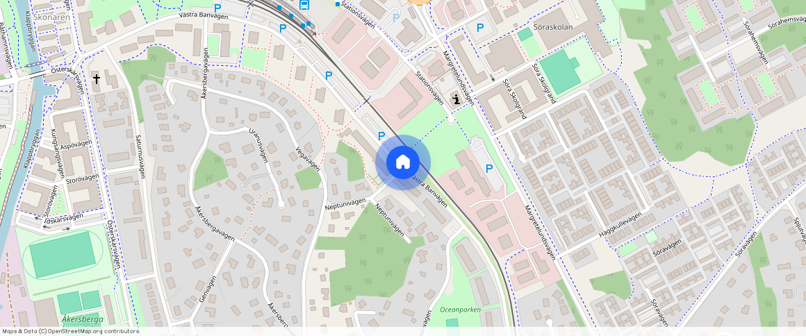 Västra Banvägen, Åkersberga