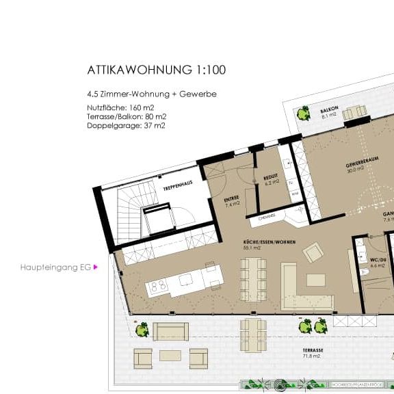 4.5 Zimmer, 167 m², 3. Stock - Foto 1